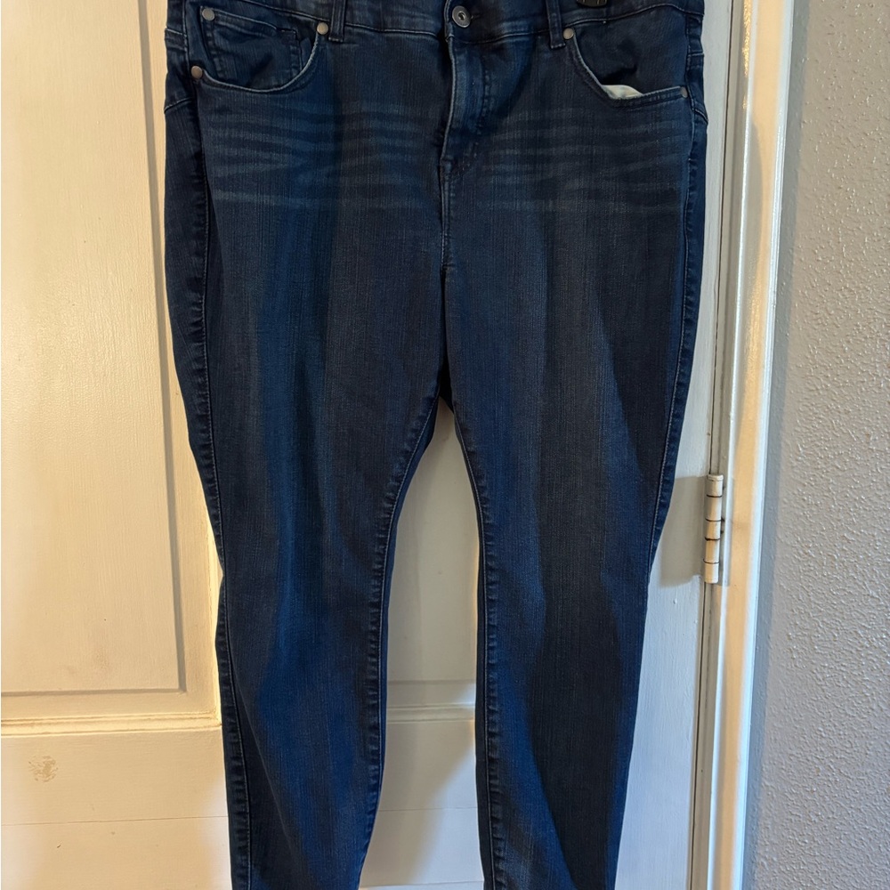 Torrid Women's Skinny Stretch Dark Blue Denim Jeans 5-Pocket Button Zipper